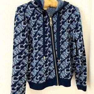 Michael Kors zip up logo print hoodie